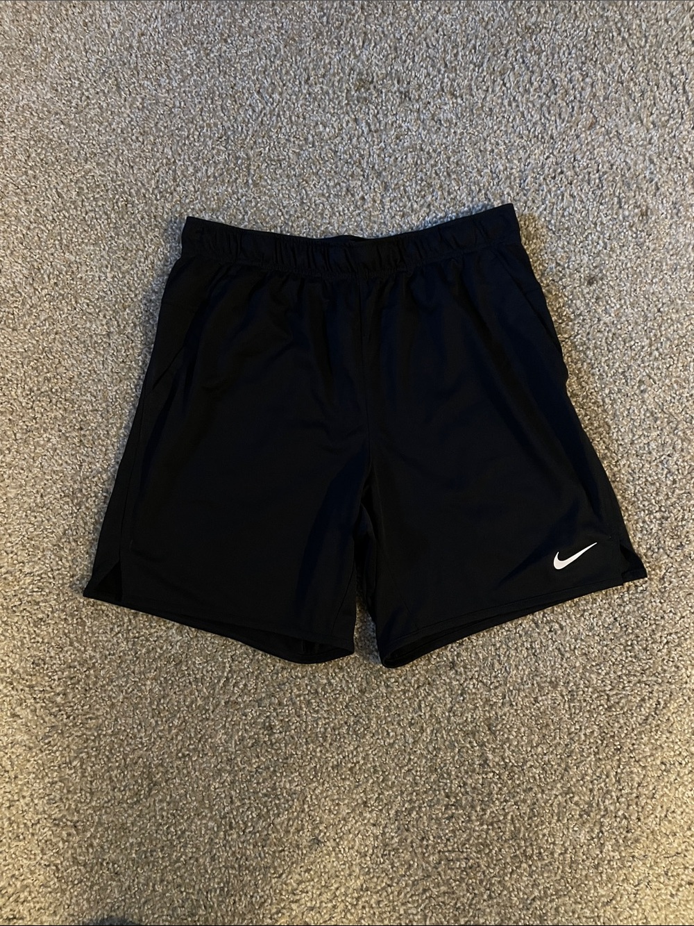 Nike Black Men’s Athletic Shorts with White Swoosh